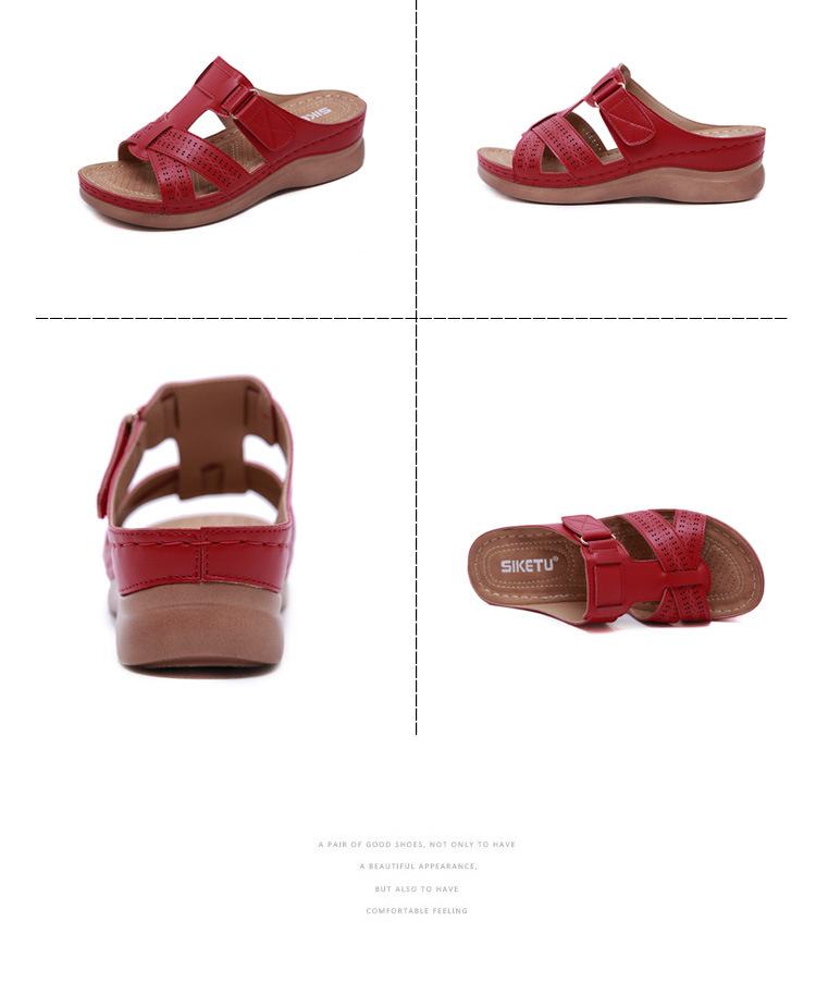 New European and American sandals for women, cross-border car line, mom shoes, large-sized sandals, wedge heel slippers, one-piece consignment pic 50