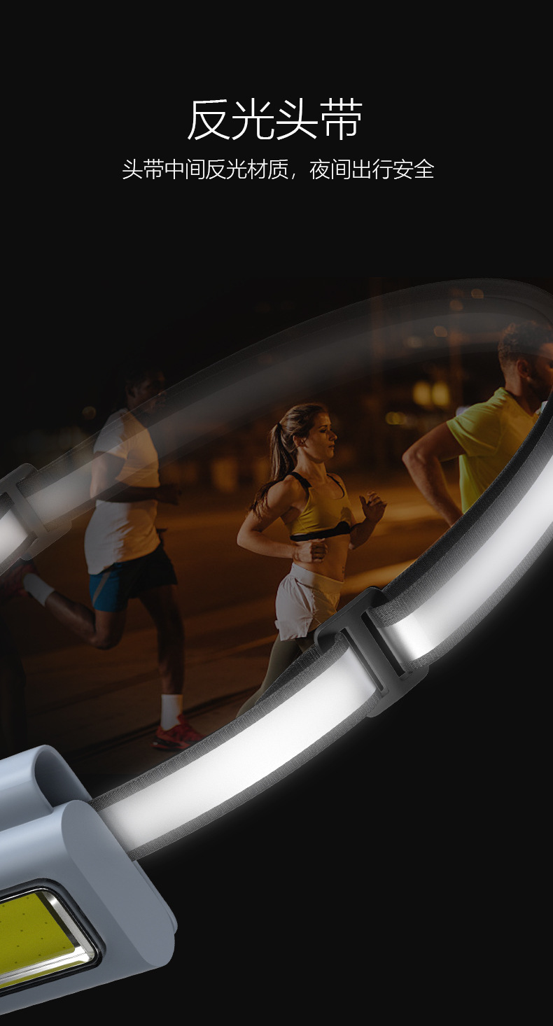 22 Cross-border New multi-functional magnetic TYPE-C charging portable clothes clip running COB silicone work headlamp pic 11