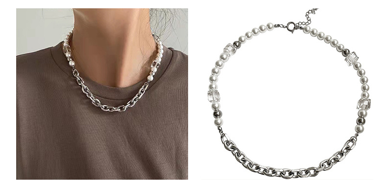 European and American hip-hop zircon collarbone chain, girl spice, ins titanium steel necklace, versatile, niche design, light luxury accessory pendant, pomelo ear pic 13