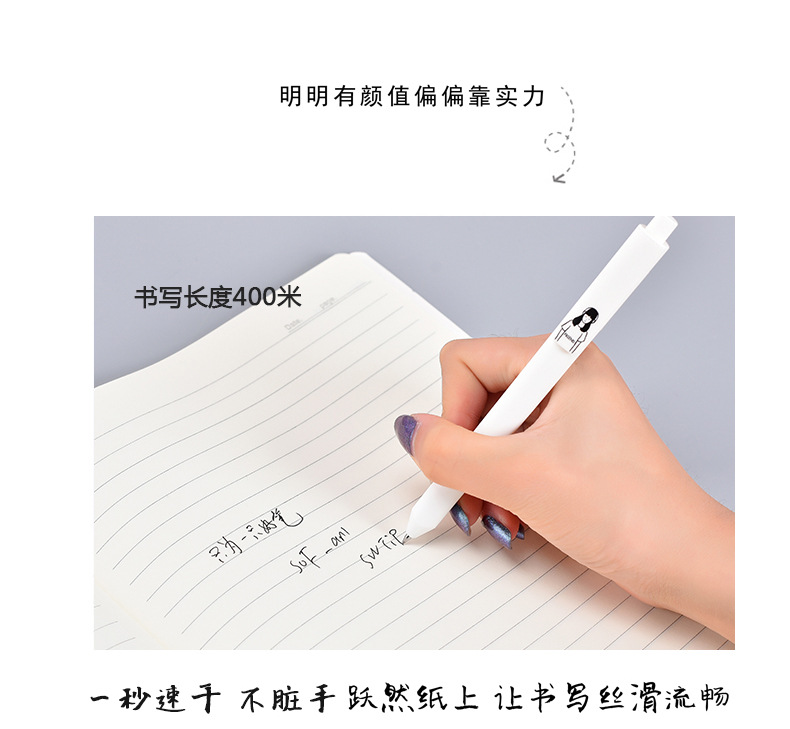 Zhongfan ZF1810 triangular rod signature Pen, plastic creative stationery, quick-drying gel pen wholesale pic 13