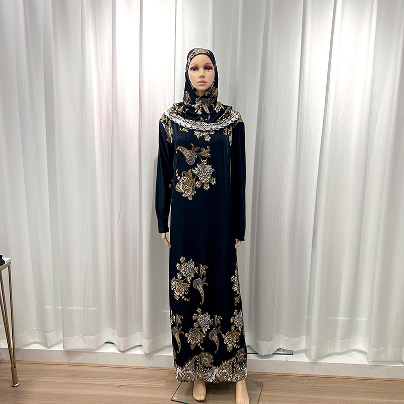 大码女装新款穆斯林春秋长袖简约宽松休闲长款头巾盖头详情1