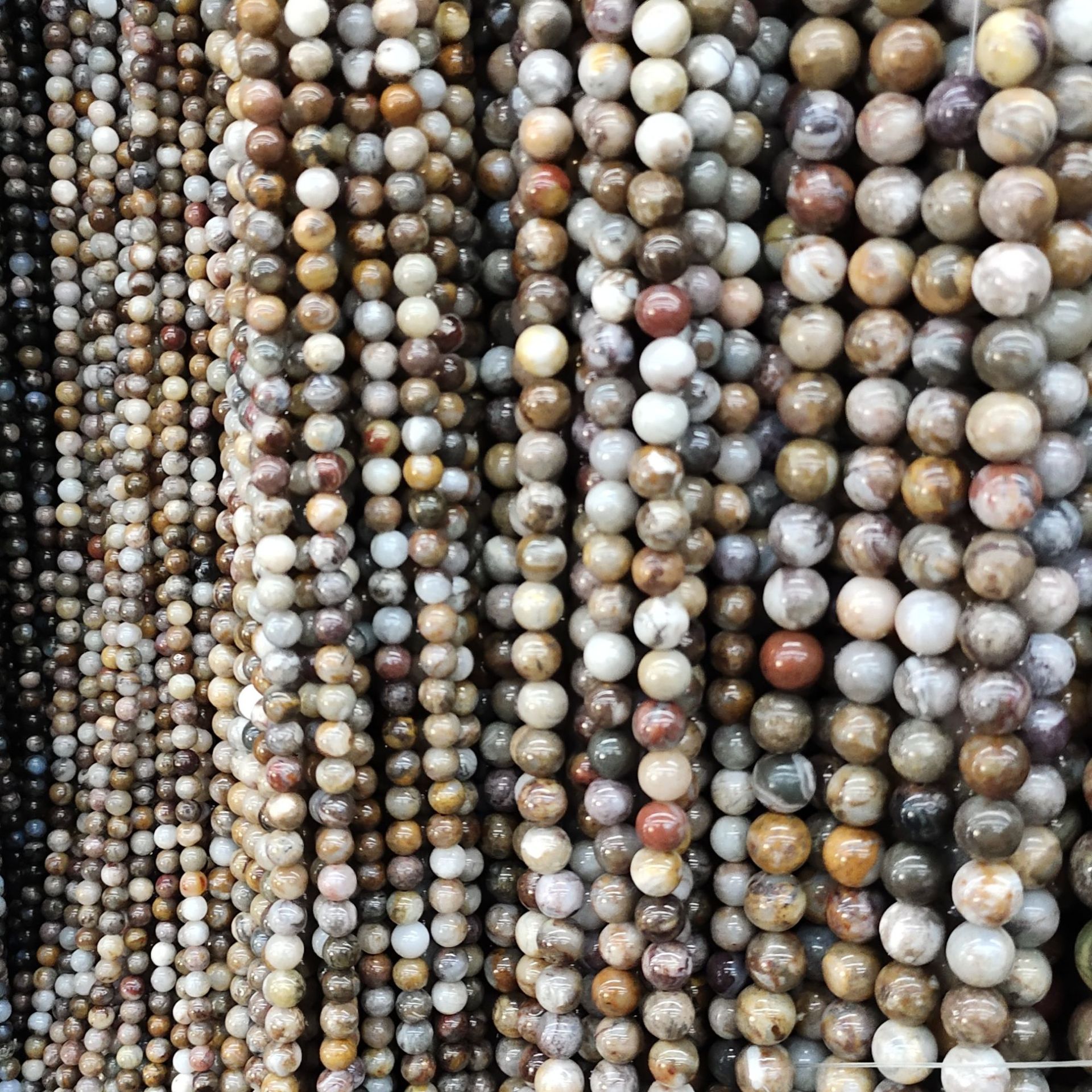 天然石圆珠 杂石野石散珠DIY饰品配件手串手工串珠材料半成品现货详情61