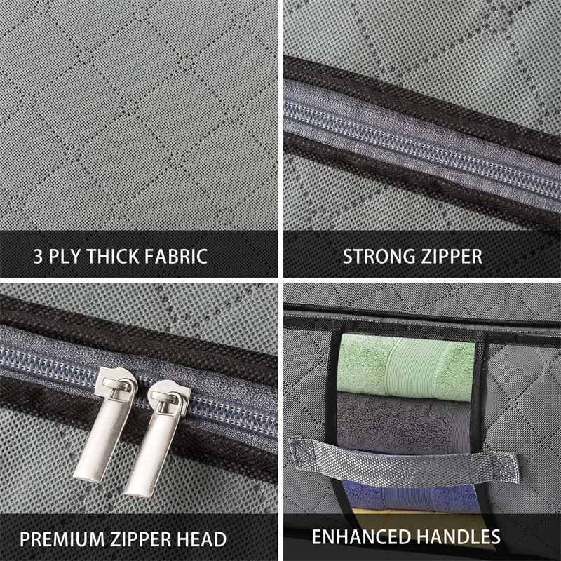Wholesale of PVC transparent viewing window storage bags and foldable non-woven fabric storage and organization bags for bedding under the bed pic 6