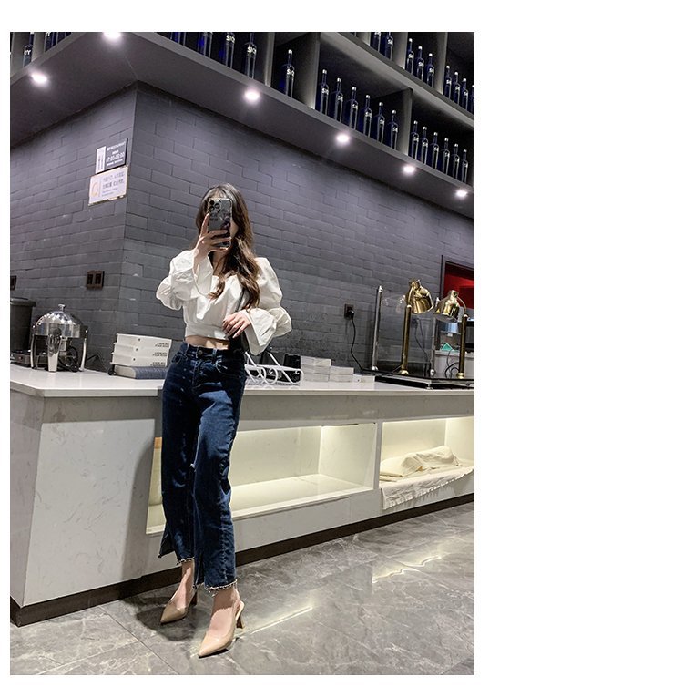 2023春夏季新款尖头高跟鞋女细跟包头凉鞋后空浅口单鞋女详情11