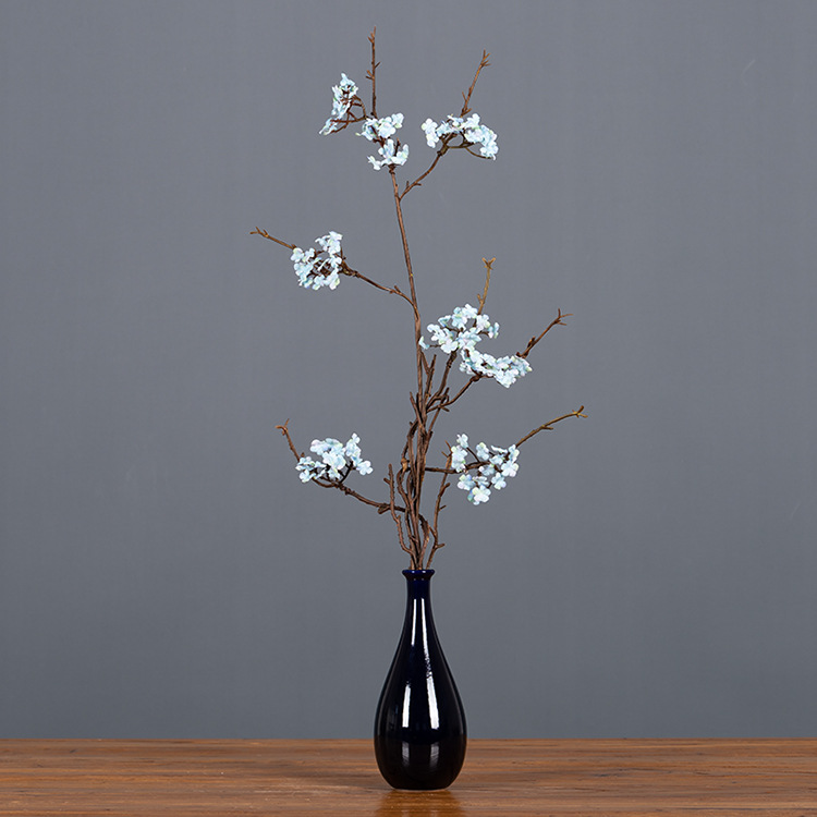 Zen-themed faux cherry blossom vine branches for home decoration, realistic small floral dry branches, tea room artificial flower ornaments, and simple flower arrangements pic 31
