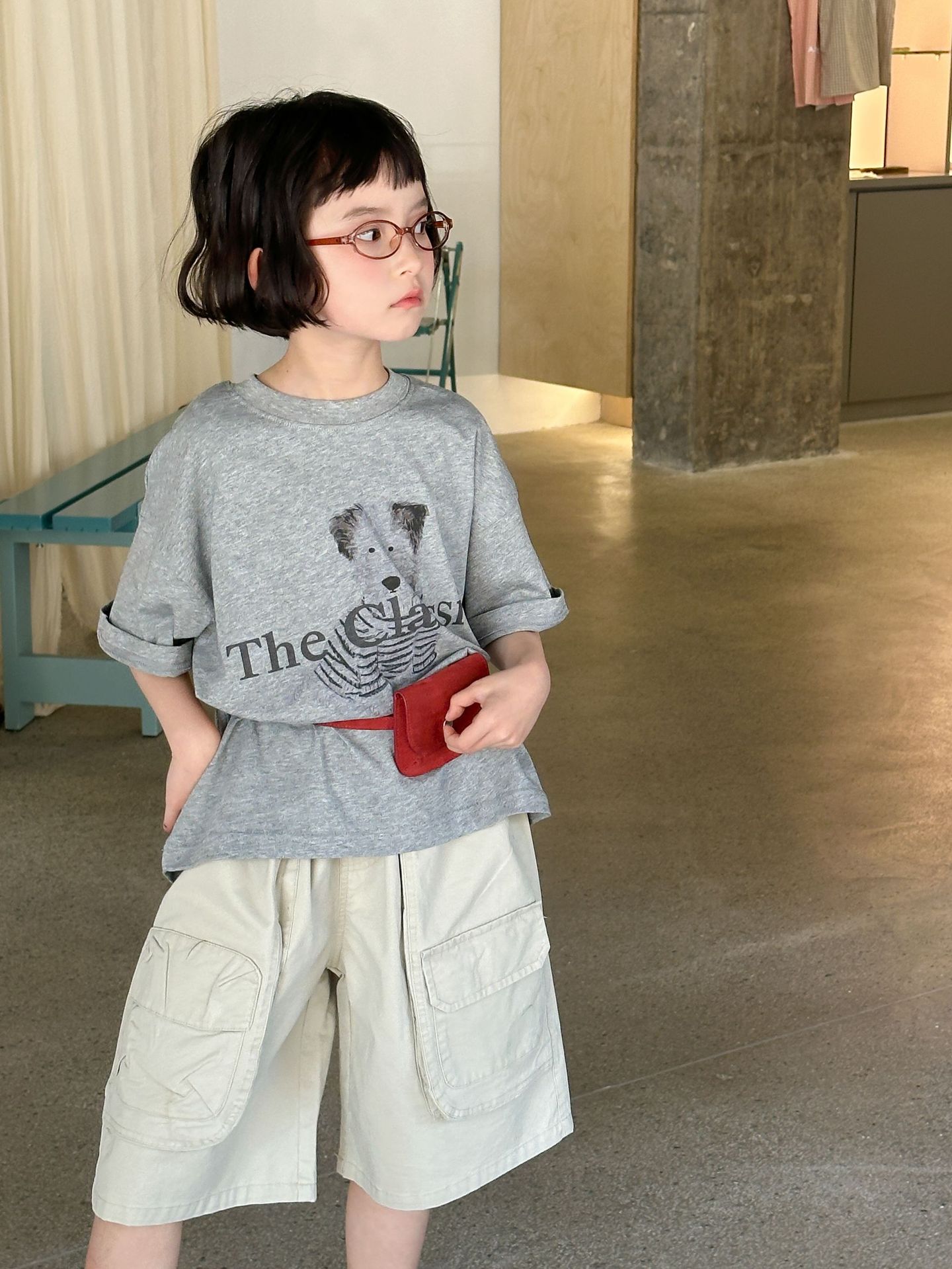 韩国童装短袖25夏季新款儿童可爱狗狗印花t恤男女童休闲百搭上衣详情16