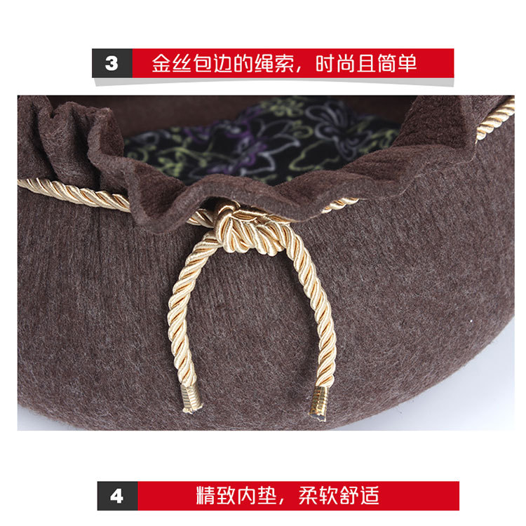 Wholesale manufacturer, wholesale cat beds, dog beds, pet beds, felt, pet beds, four-season fashionable wool felt for warmth pic 6