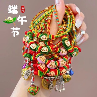 儿童编发彩绳脏脏辫子甜美头饰手工彩带编发绳夏季头绳脏辫发饰女详情5