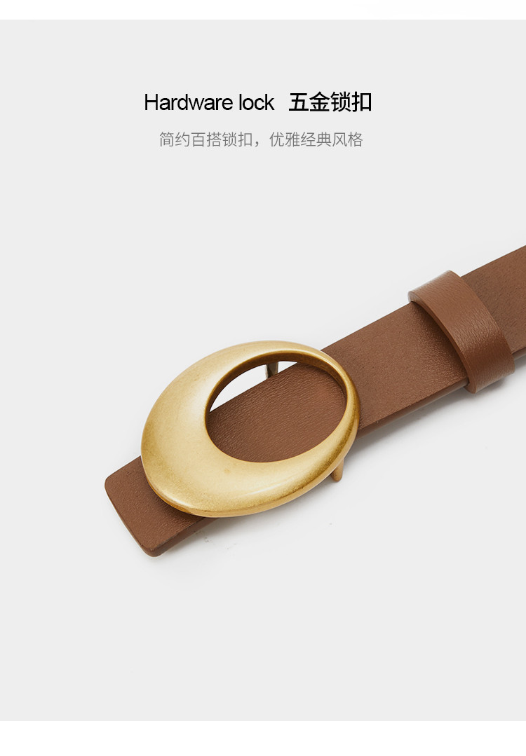 The new no-layer genuine leather belt for women features a simple double-sided design with fashionable and versatile cross-border decorative belts for women pic 8