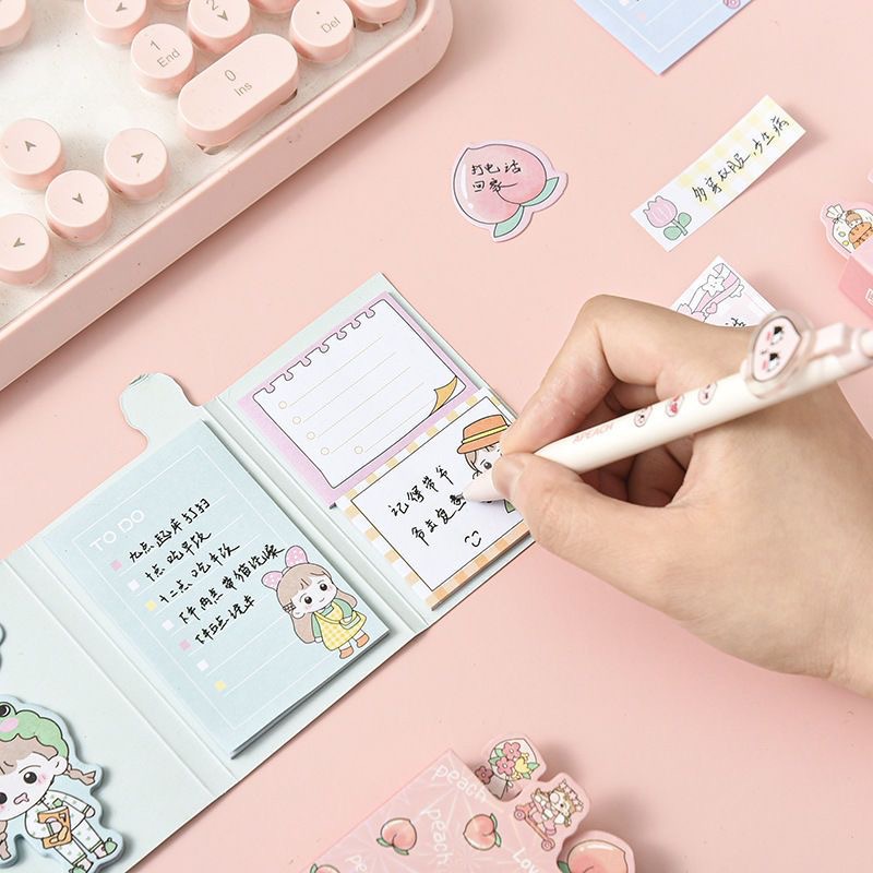 ins韩版可爱少女心便利贴套装网红学生有粘性创意卡通便条纸本子详情4