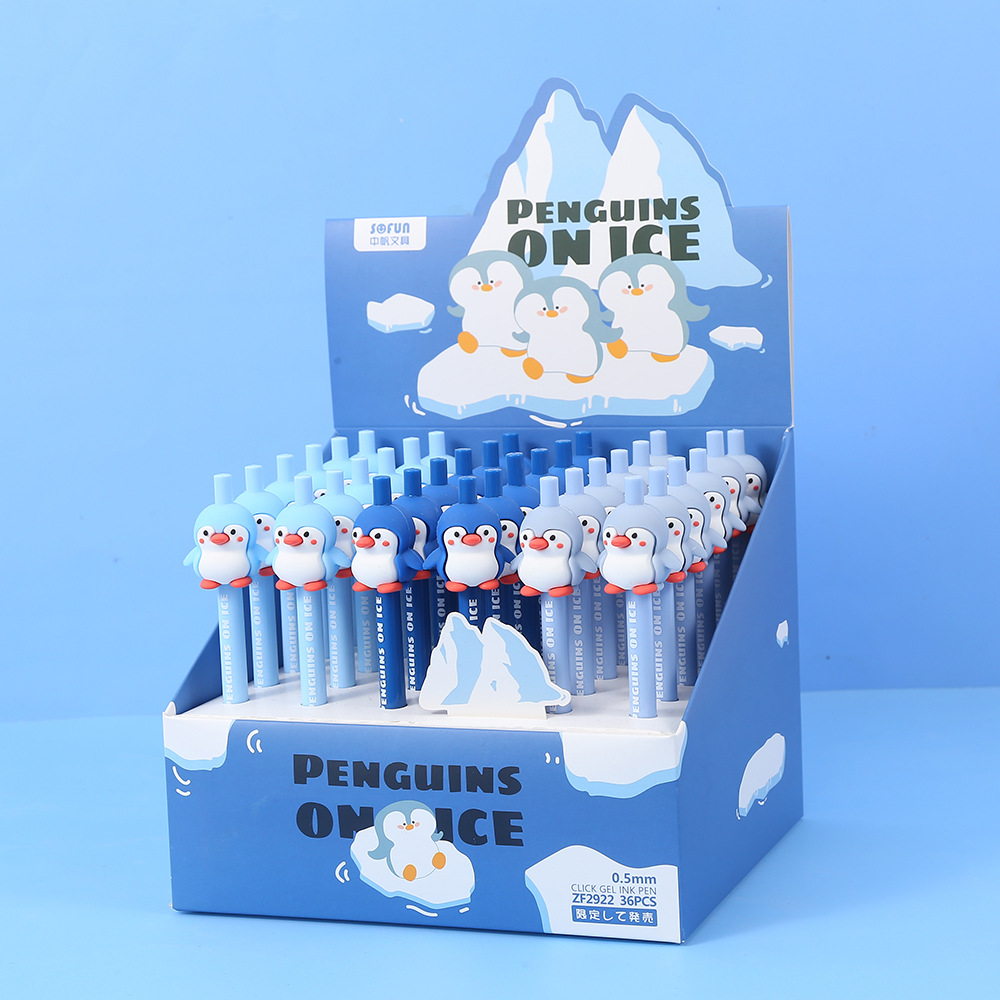 Midsails penguin series pulsaciones pluma neutral dibujos animados cute 0.05mm neutra firma pluma estudiante examen pluma al por mayor pic 1