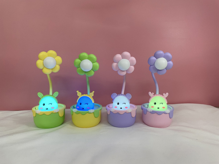 外贸跨境LED小台灯 USB充电卡通铅笔削迷你桌面夜灯 卧室床头灯具 毛绒玩具款式可爱详情6