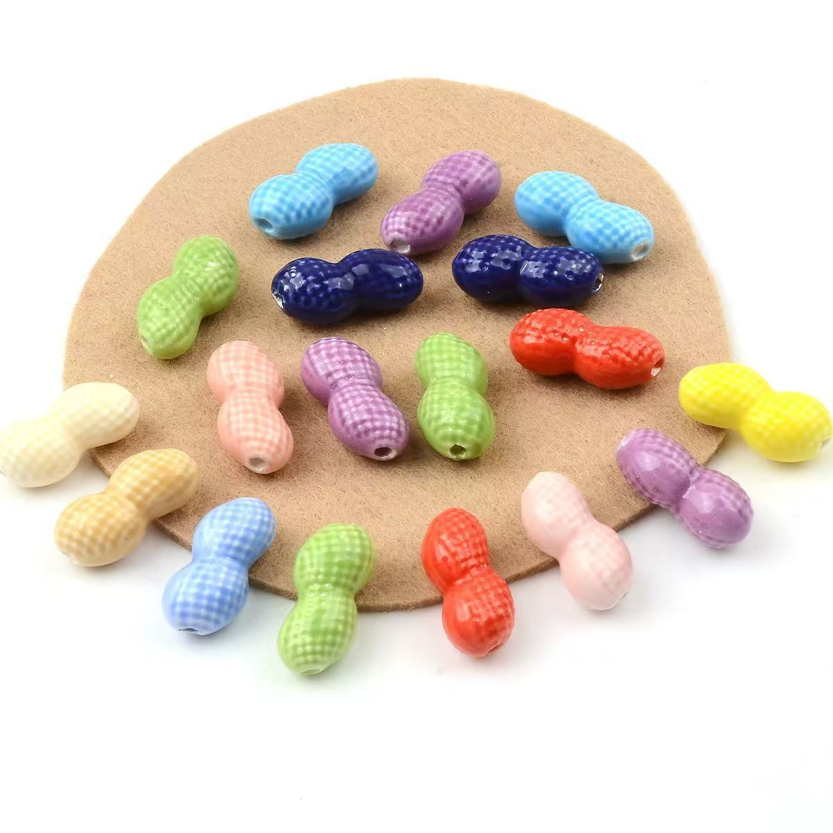 Simple and colorful ceramic pearlescent surface fish five-petal flower beads scattered beads diy handcrafted beaded bracelet decoration accessories pic 32