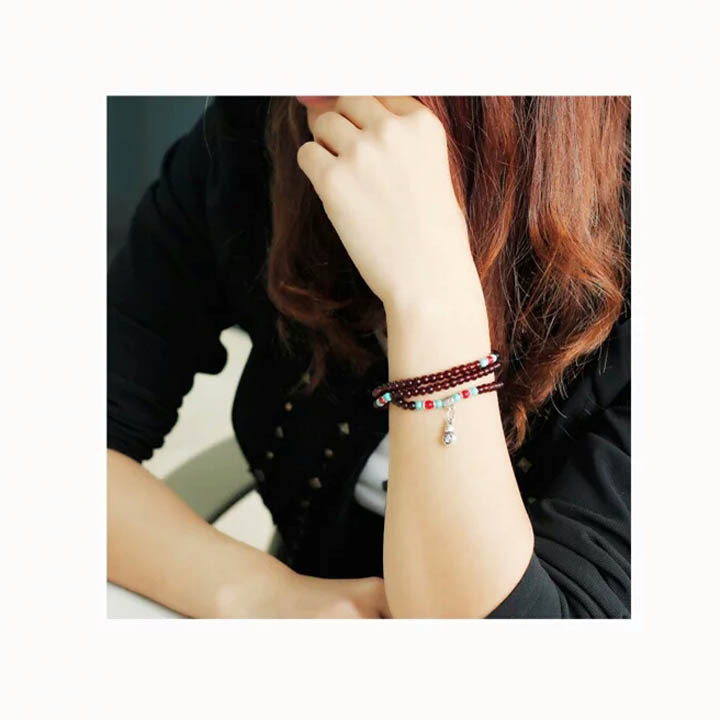 A1321 6mm三圈仿玛瑙手链 流行饰品货源  首饰 义乌2元 两元店详情8