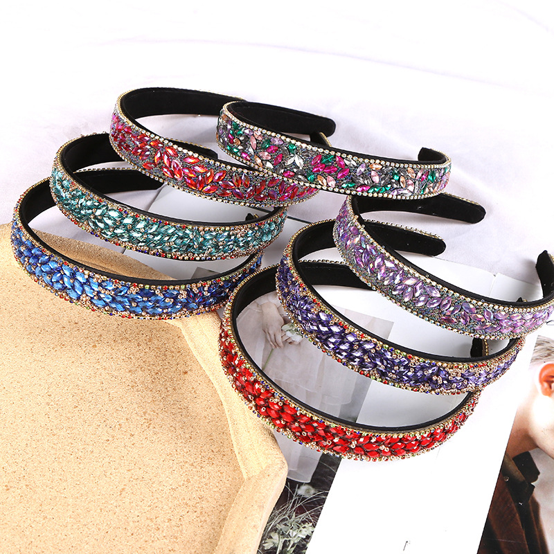 韩版珍珠头箍女士发箍拼接头饰民族风情宽边压发圈百搭发饰多样款式详情5