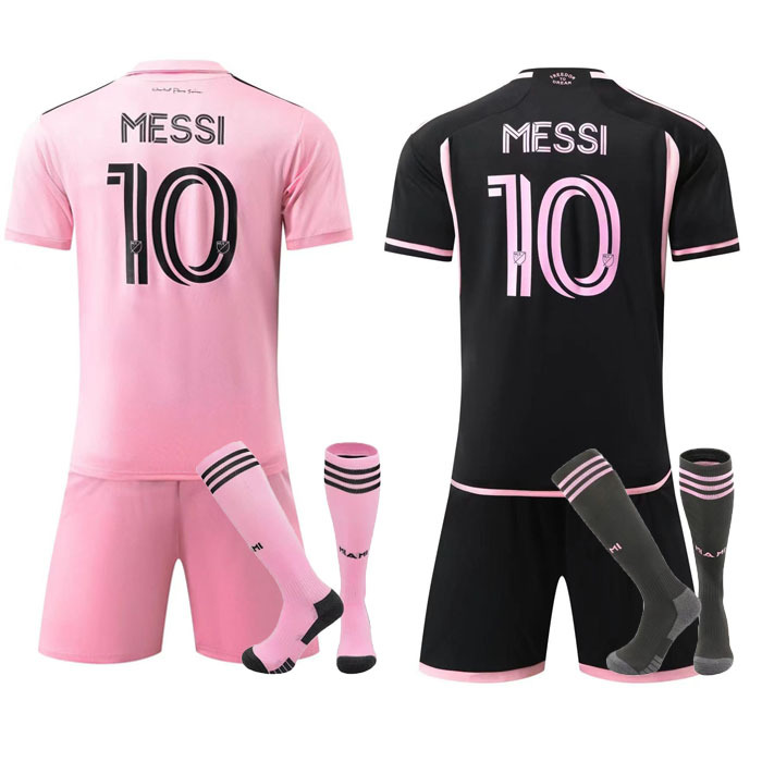 批发迈阿密球衣10号梅西主客场成人童装足球服美职联儿童套装+袜详情1