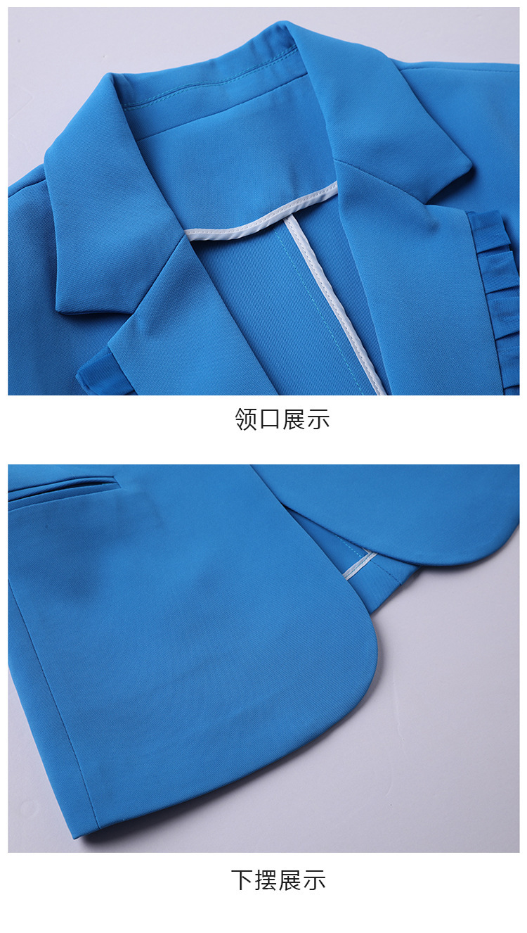 休闲小西装外套女2023春夏款木耳边韩版时尚修身薄款女士西服上衣详情12