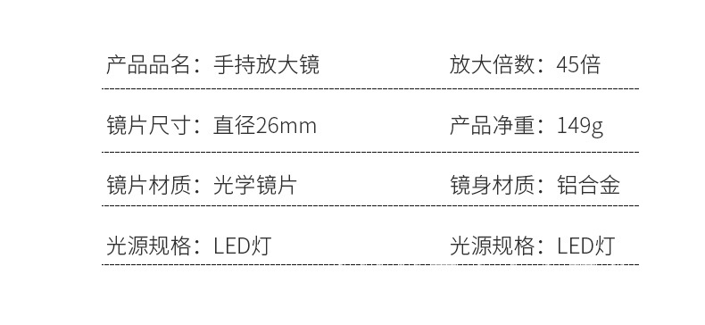Yidao Fu magnifying glass is a high-definition, high-power magnifying glass with a lamp for children and the elderly to read and for portable identification pic 13