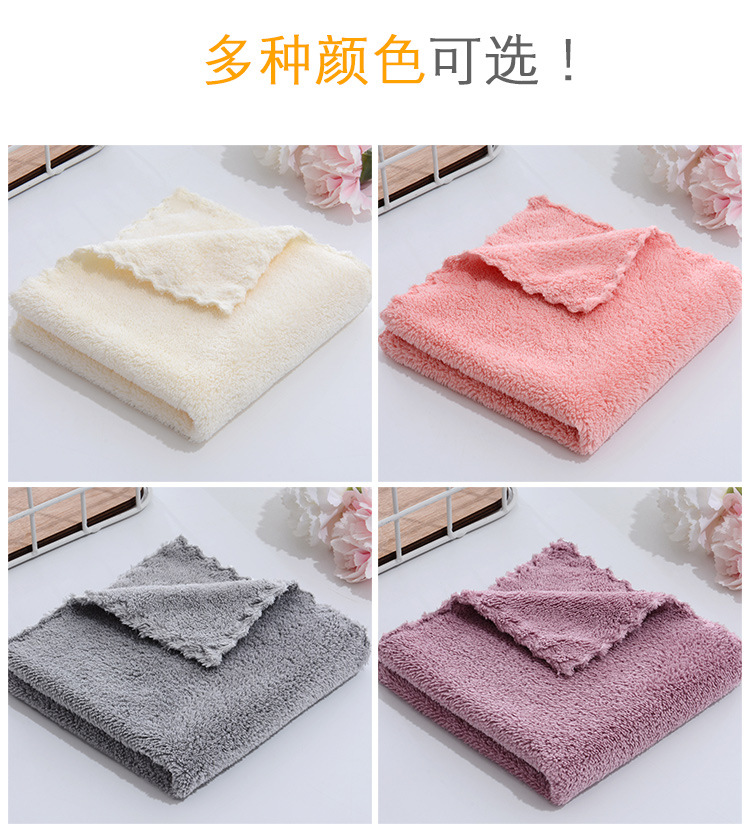 Low-density, medium-density and high-density coral fleece plain square towels, soft absorbent baby handkerchiefs, hand towels, home cleaning cloths pic 4