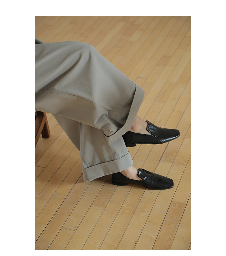 时简 自由随性 慵懒风竖条洗水休闲裤 显瘦百搭亲肤棉阔腿裤00037详情32