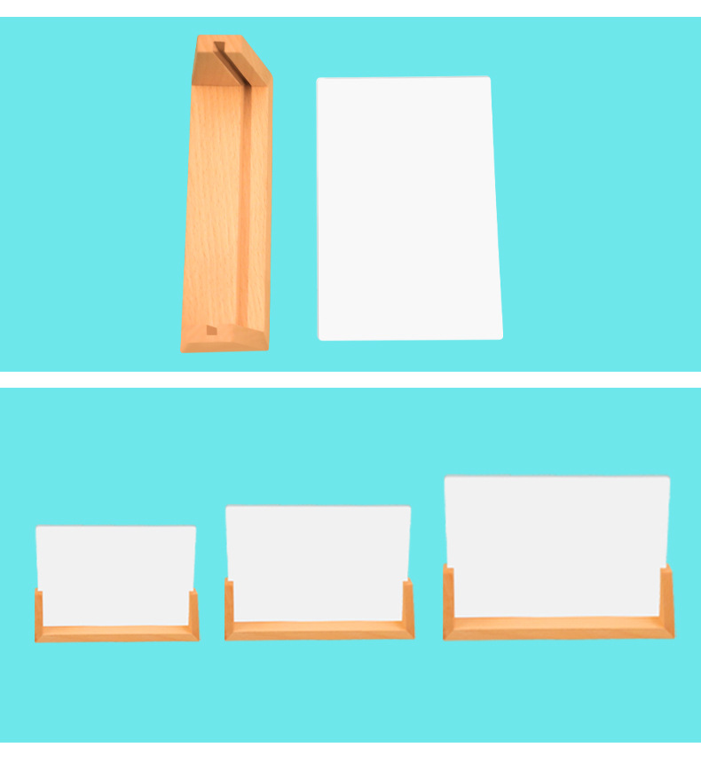 U-shaped wooden base DIY printing heat transfer acrylic photo frame heat sublimation blank display stand acrylic photo frame creative home decoration other categories pic 8