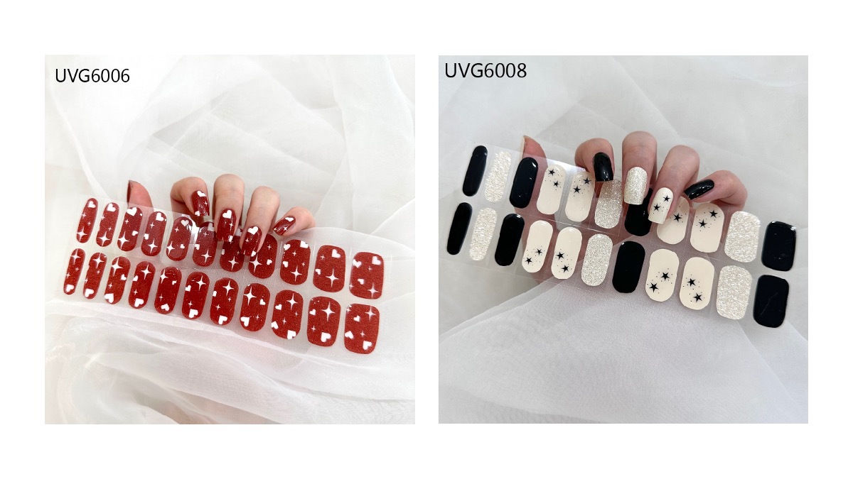 Cross-border UV gel nail patches, semi-cured semi-baked light therapy nail patches, nail oil film light nail patches factory direct sales pic 3