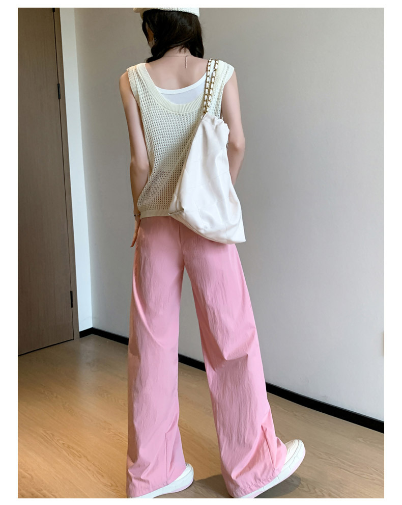 Ice silk wide-leg pants for women in summer, thin, high-waisted, straight-leg, pleated cotton and linen casual pants, cool and laid-back Yamamoto pants pic 29