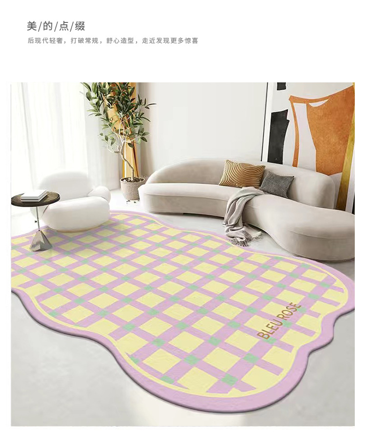 小清新四季通用卧室满铺毯家用柔软仿羊绒地毯吸水防滑客厅地毯详情17
