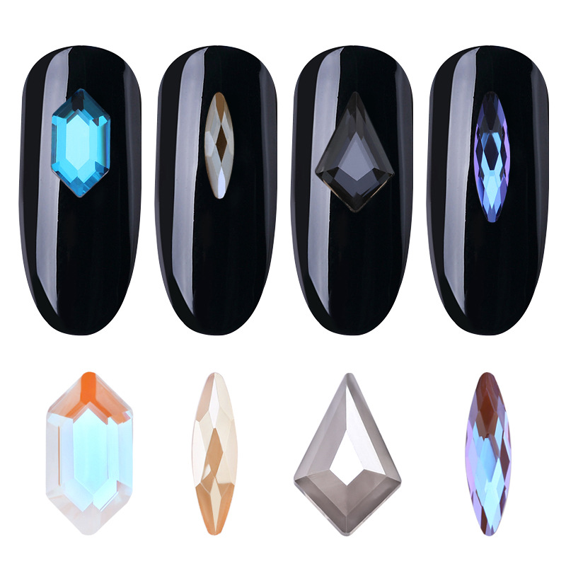 美甲饰品批发斤装美甲钻混装异形钻极光钻魅影紫指甲钻异形平底钻详情11