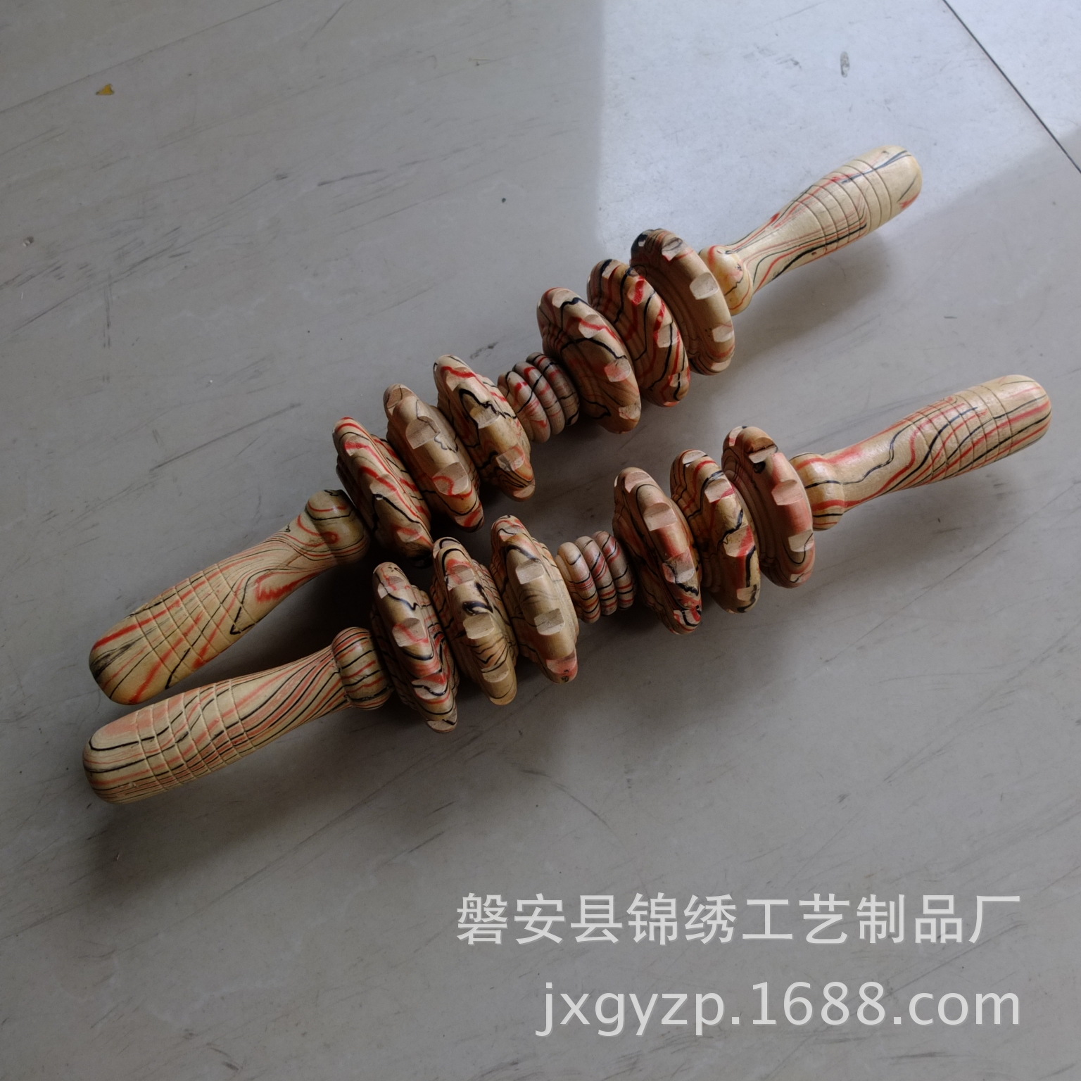 Factory direct sales of wooden roller massage sticks, wooden nine-wheel massage sticks, back and abdominal roller massage pic 5
