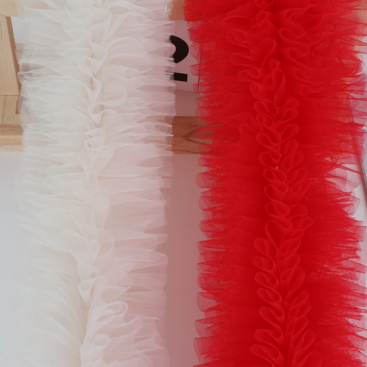 蓬蓬裙蕾丝花边缩褶手工婚纱立体网纱裙摆服装韩式儿童现货批发详情5