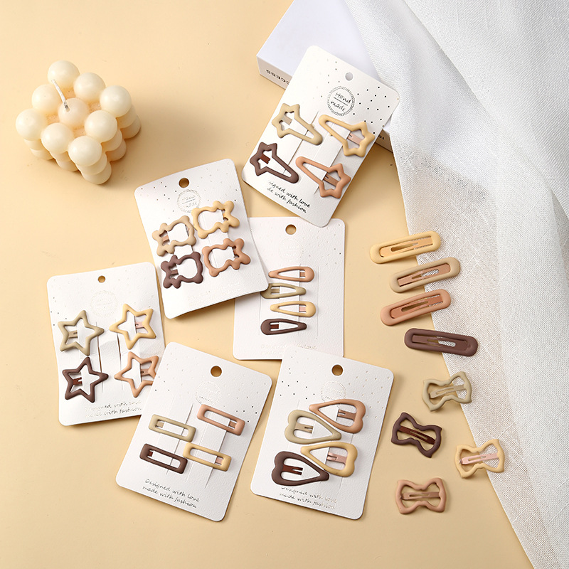 春夏款奶咖系儿童发夹小女孩后脑勺碎发bb夹刘海夹侧边发卡现货详情2