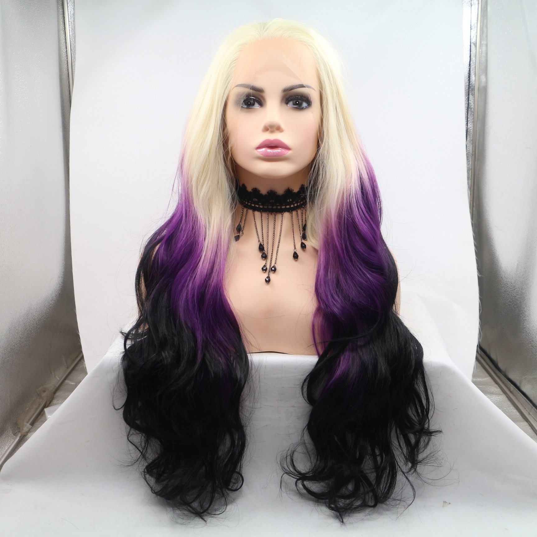 NEWLOOK European and American wig with long curly hair, a new cross-border wig with gradient colors from Lace Fashion pic 14