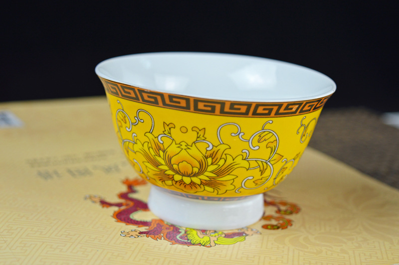 厂家供应3.6寸双龙八吉祥藏式陶瓷碗特色民族碗酥油茶碗 仿古贡碗详情23