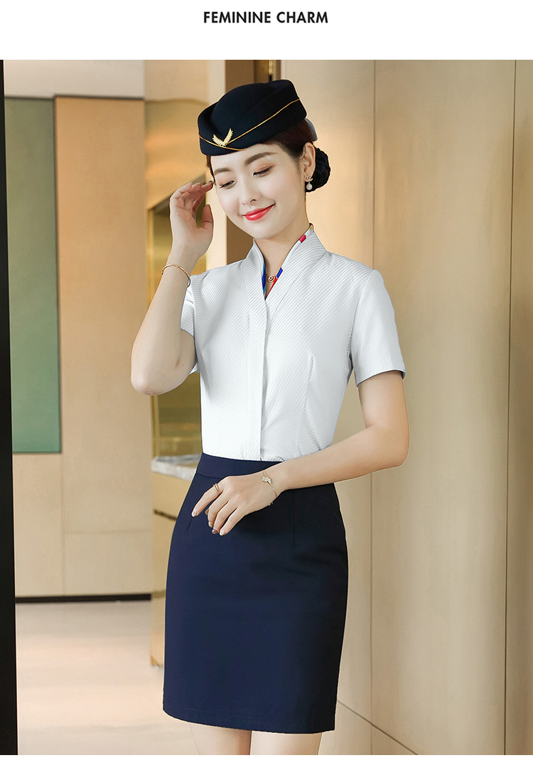 夏季新款职业女式衬衫短袖 时尚简约修身气质白领时尚内搭衬衣详情16