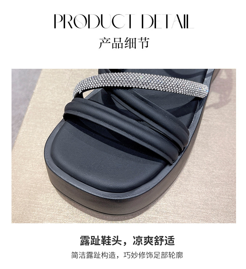 凉鞋女2024夏季新款厚底增高仙女风罗马凉鞋坡跟潮百搭女士凉鞋详情2