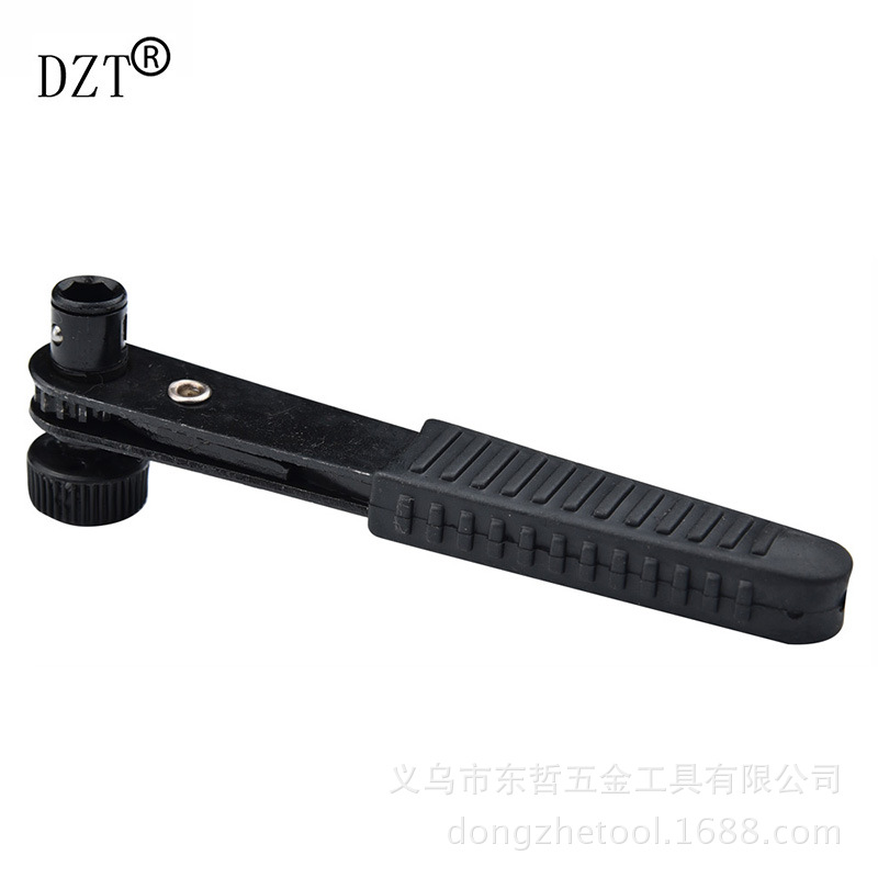 Household 1/4 small flying ratchet wrench, 90-degree right-angle turning screwdriver, chrome-plated socket wrench head, dual-purpose wrench pic 38
