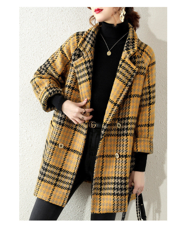 毛呢格子外套女秋冬款设计感小众简约气质西装上衣时尚2022新款详情4