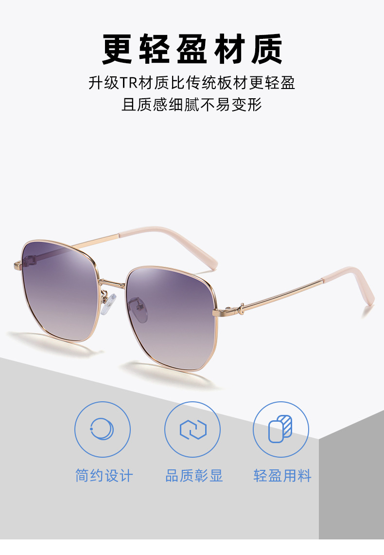 女士大框太阳镜 方形偏光墨镜女个性大框遮阳镜高清偏光墨镜现货详情7