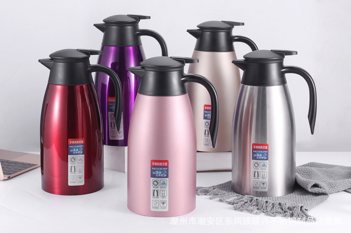 304不锈钢真空保温壶欧式家用热水壶咖啡壶2L商用礼品可印LOGO详情10