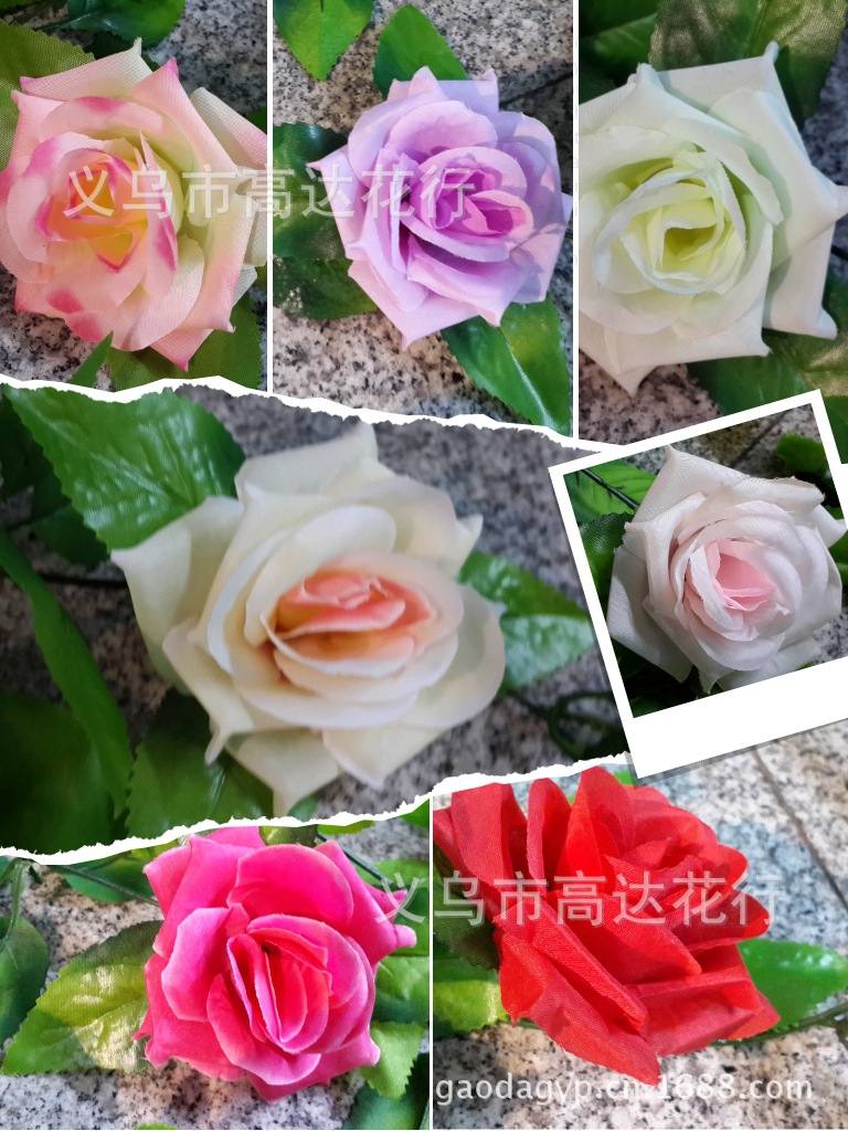 Artificial rose vine, Korean rose artificial flower decorative vine, wedding decoration flower vine manufacturer, 9 roses pic 9