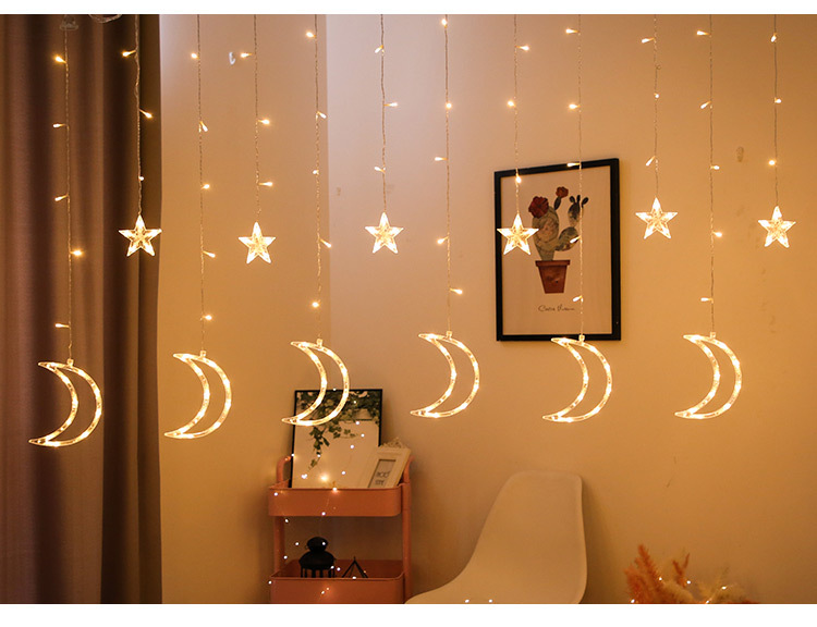 led灯串露营彩灯星星灯窗帘灯星月圣诞灯户外月亮详情3