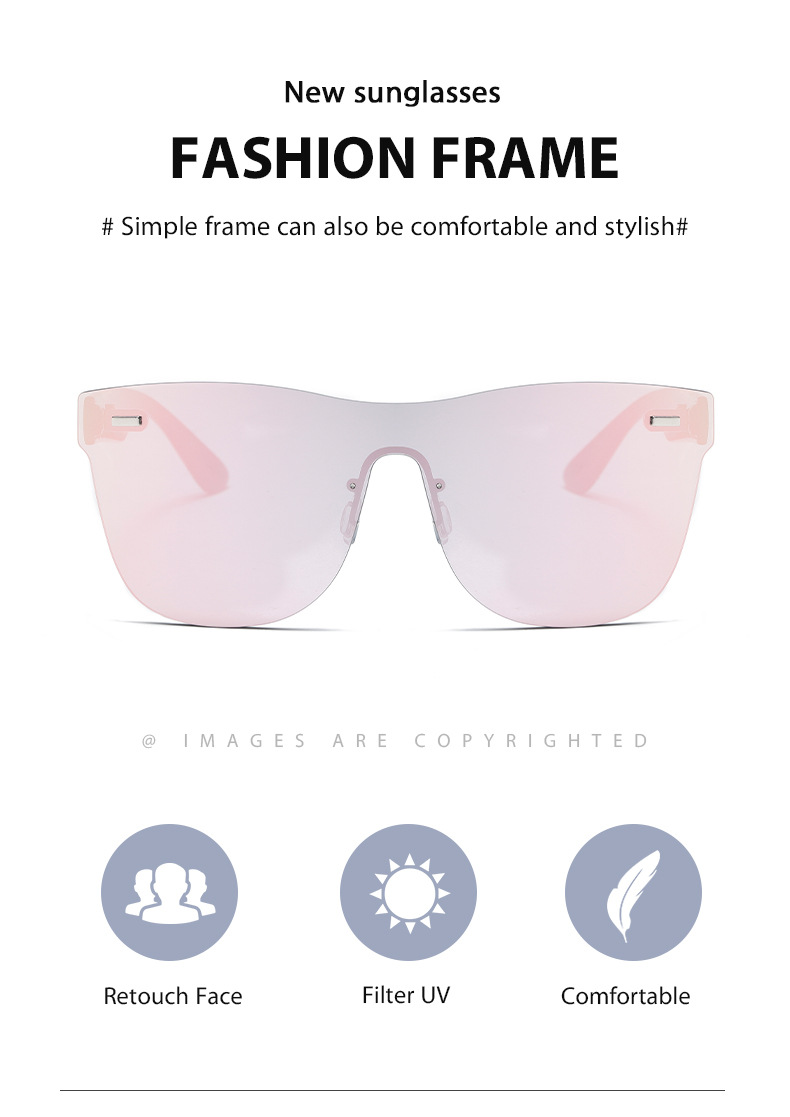 8213 Frameless one-piece lens sunglasses for men and women, cycling, sports and fashion, European and American cross-border Amazon UV400 trend pic 21