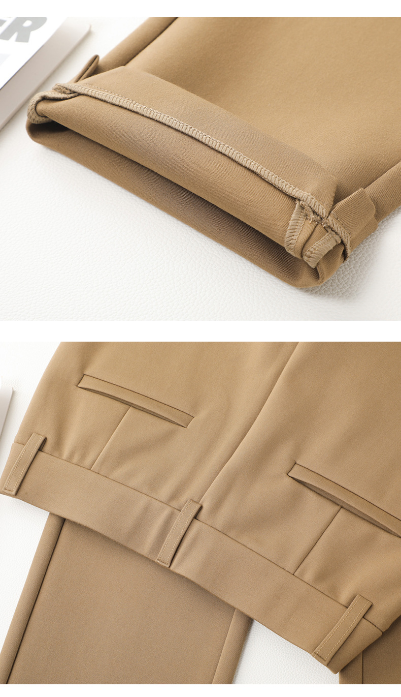 直筒法棍裤休闲裤女松紧腰2024夏季薄款锦棉弹力显瘦九分裤烟管裤详情18