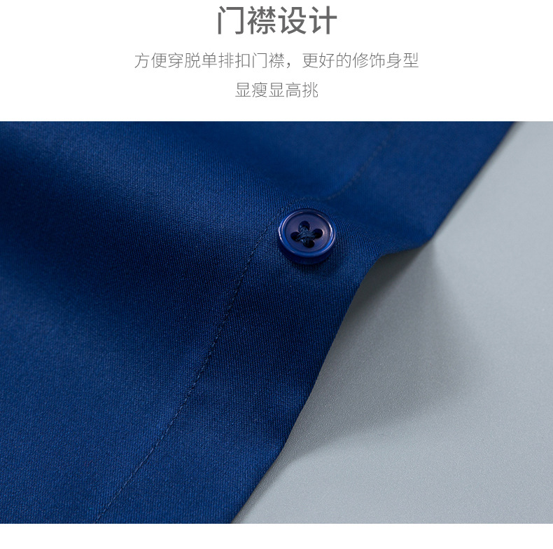 Factory direct supply of long-sleeved white bamboo fiber shirts for men, blue workwear no-iron fitted shirts for women, both men and women pic 19