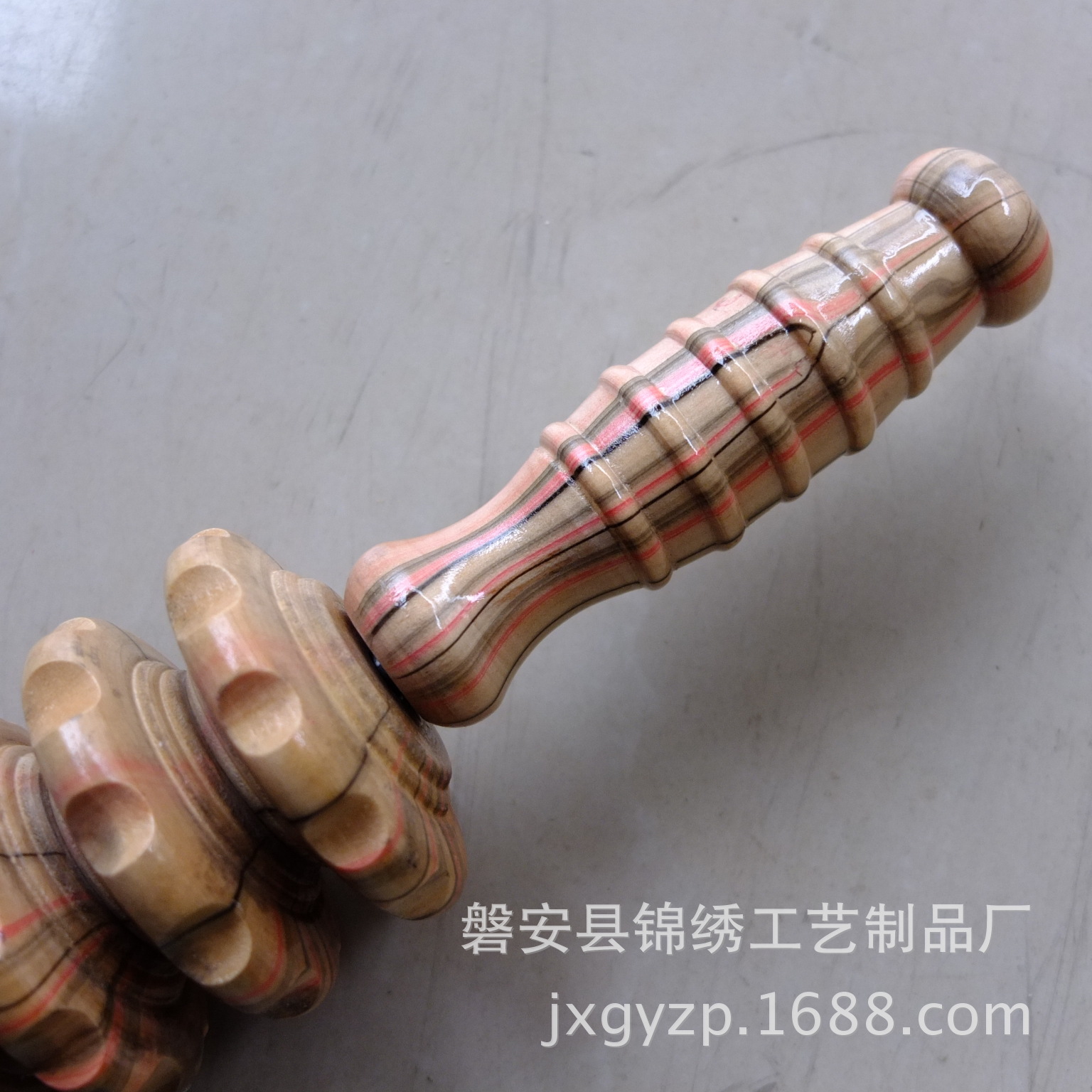 Factory direct sales of wooden roller massage sticks, wooden nine-wheel massage sticks, back and abdominal roller massage pic 3