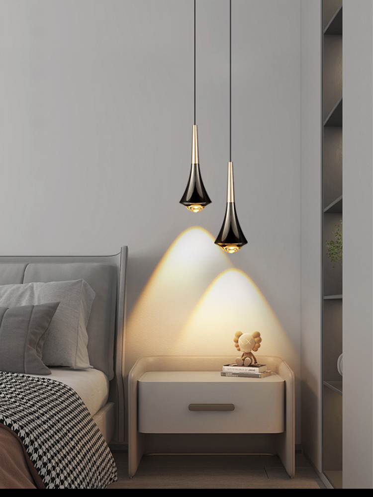 The LED telescopic suspended creative round ball pendant lamp is simple, modern and light luxury. It is a smart small hanging device for the bedside bar in the bedroom pic 22