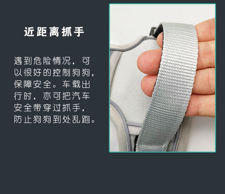 狗狗牵引绳胸背带背心式跨境亚马逊厂家批发优质宠物用品外贸新款详情9
