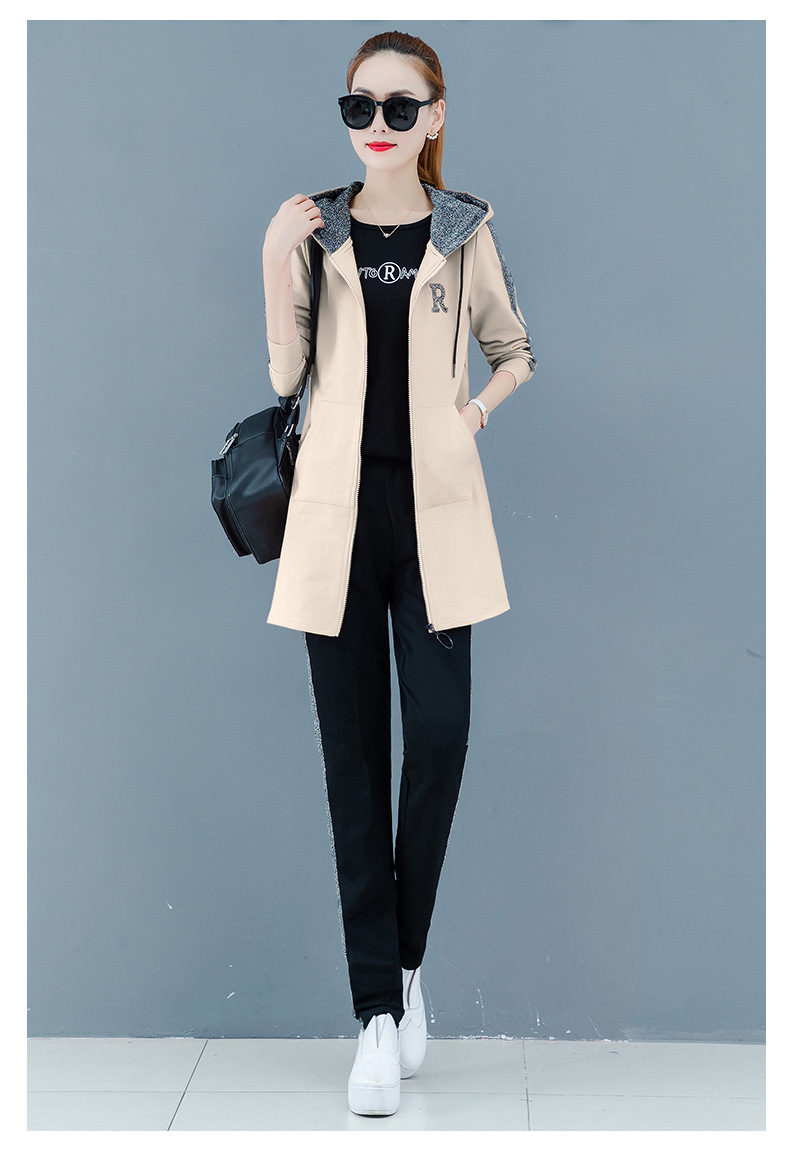 运动套装女春秋季2020新款宽松时尚卫衣三件套大码长袖跑步休闲服详情15