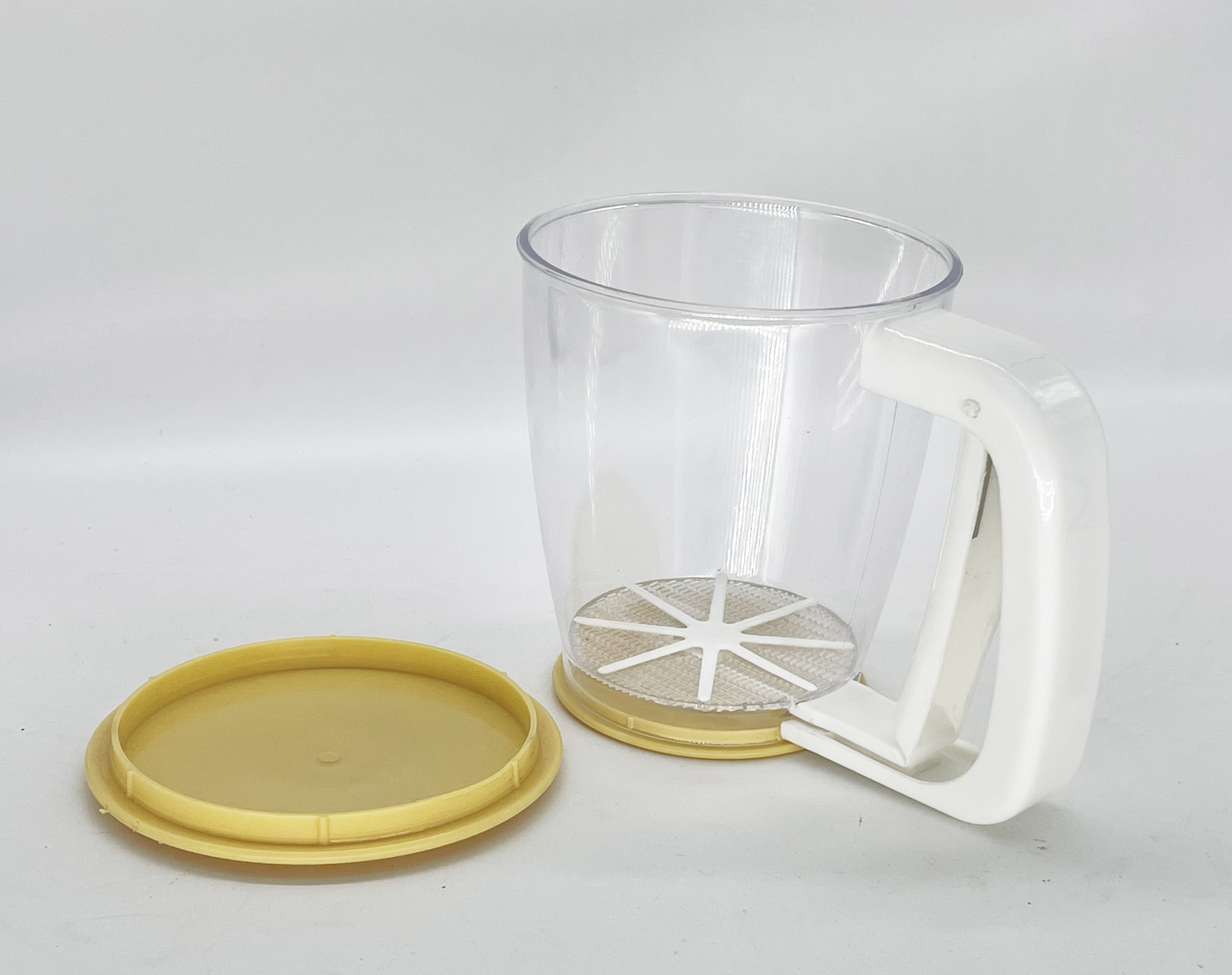 Ultra-fine flour sieve, handheld semi-automatic flour sieve, baking tool, cup-type flour sieve pic 4